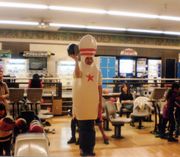 着ぐるみを着て、投げるぞ