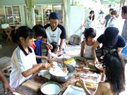 五平餅を作っています