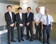 右から　大島(尾北)支部長、宮川・塚本(岩倉)市議、井上書記長、渡邉住対部長