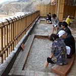 足湯でまったり