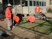 ネット張りの修繕です