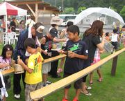 大人気の流しそうめん