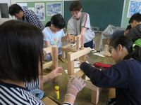 親子協力しての作業