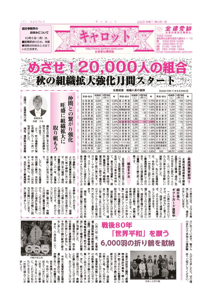 機関紙キャロット2025年9月号